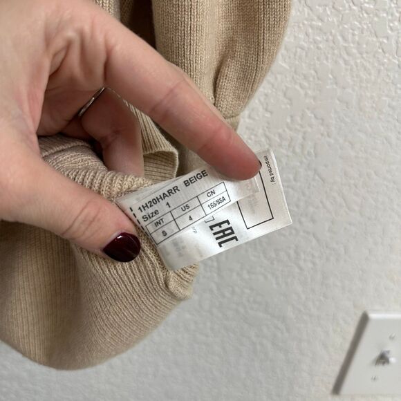 Women's Cream Sweater with Puff Sleeves - Picture 6 of 6